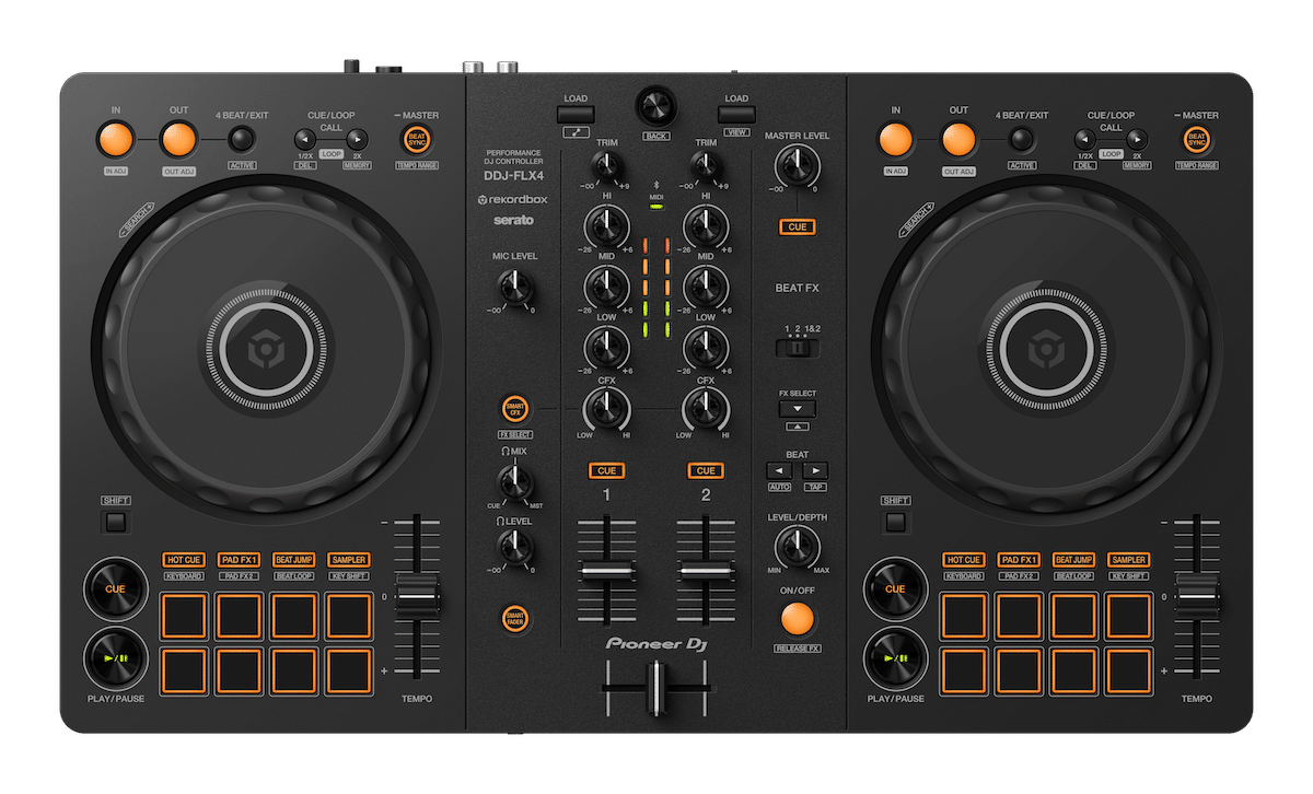 Pioneer DJ DDJ-FLX4 2-Channel DJ Controller + HDJ-CUE1 Headphones