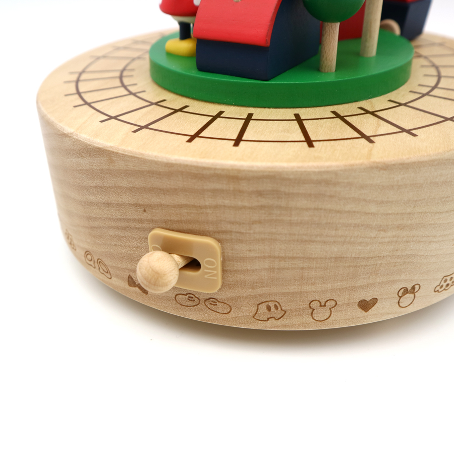 ディズニー 木製 オルゴール【ミッキー&ミニー機関車】既製品 ｜株式