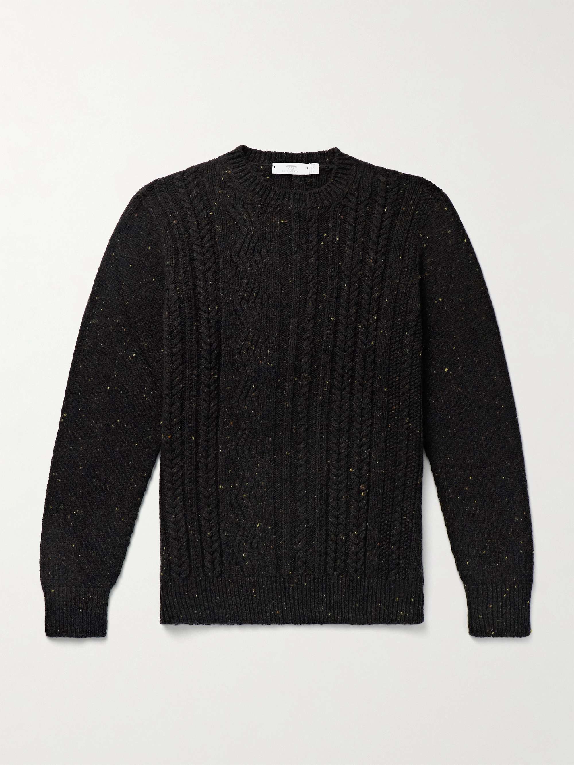 INIS MEÁIN Ridges Slim-Fit Cable-Knit Merino Wool and Cashmere