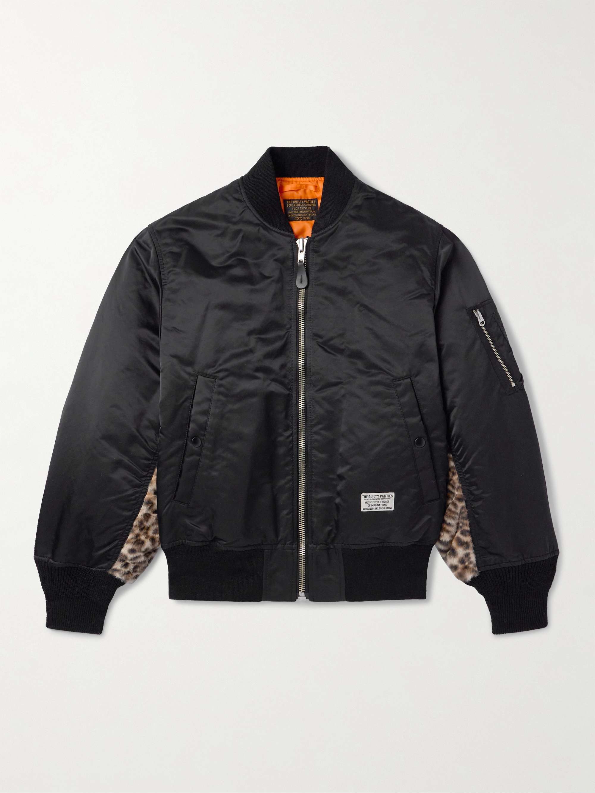 WACKO MARIA MA-1 Faux Fur-Trimmed Padded Shell Bomber Jacket for