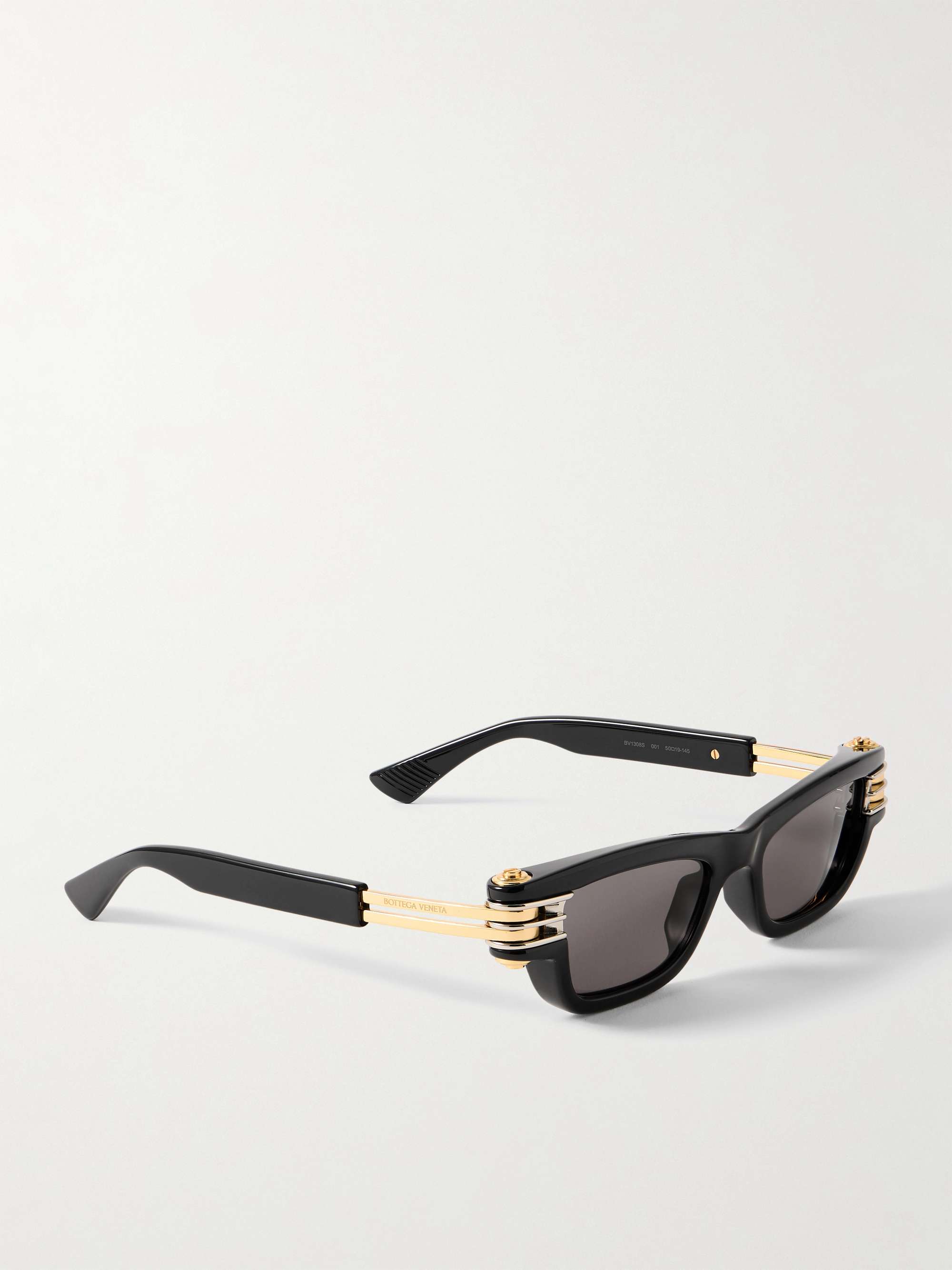 BOTTEGA VENETA EYEWEAR D-Frame Acetate, Silver- and Gold-Tone