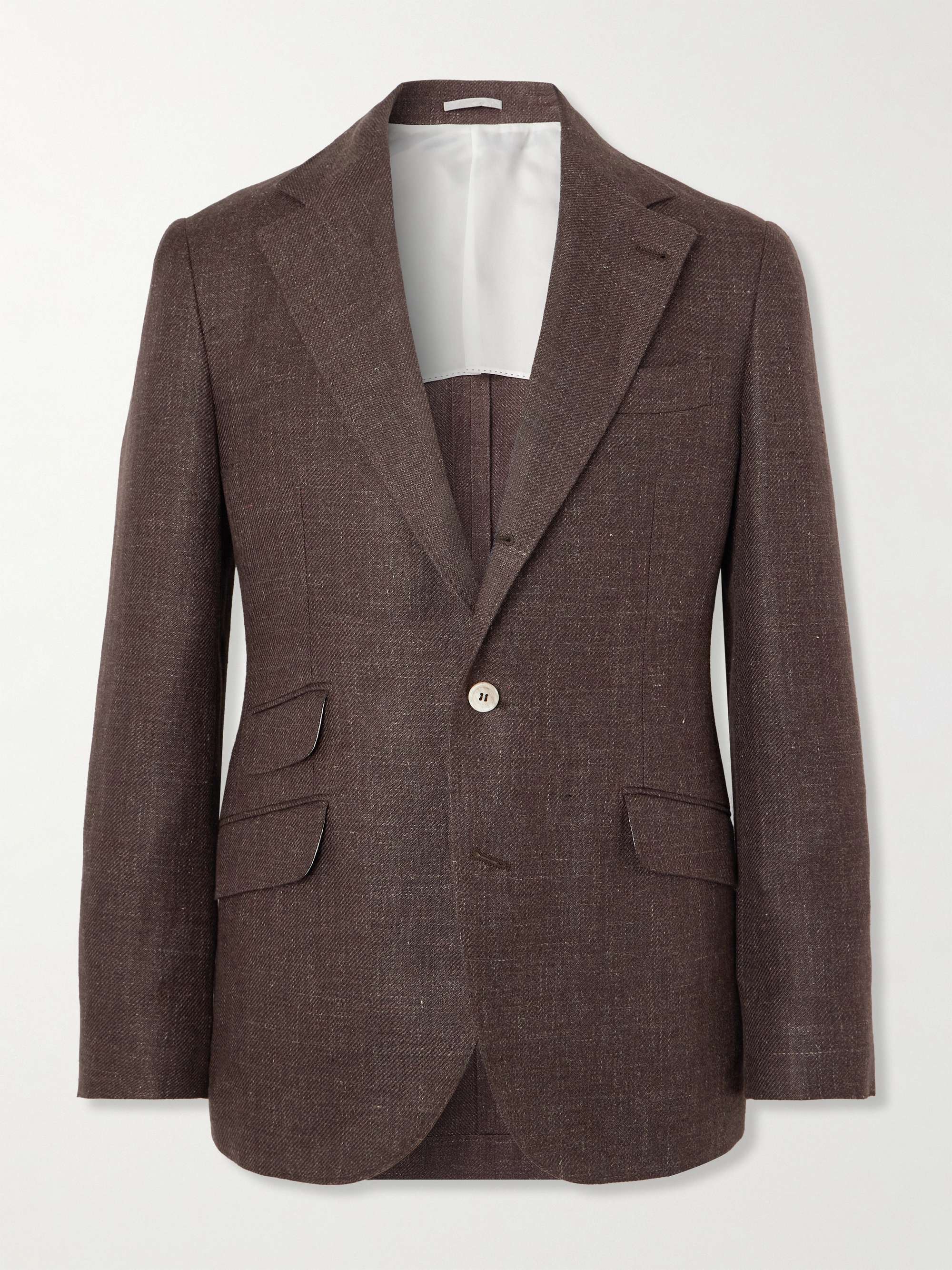 BRUNELLO CUCINELLI Linen, Wool and Silk-Blend Blazer for Men | MR