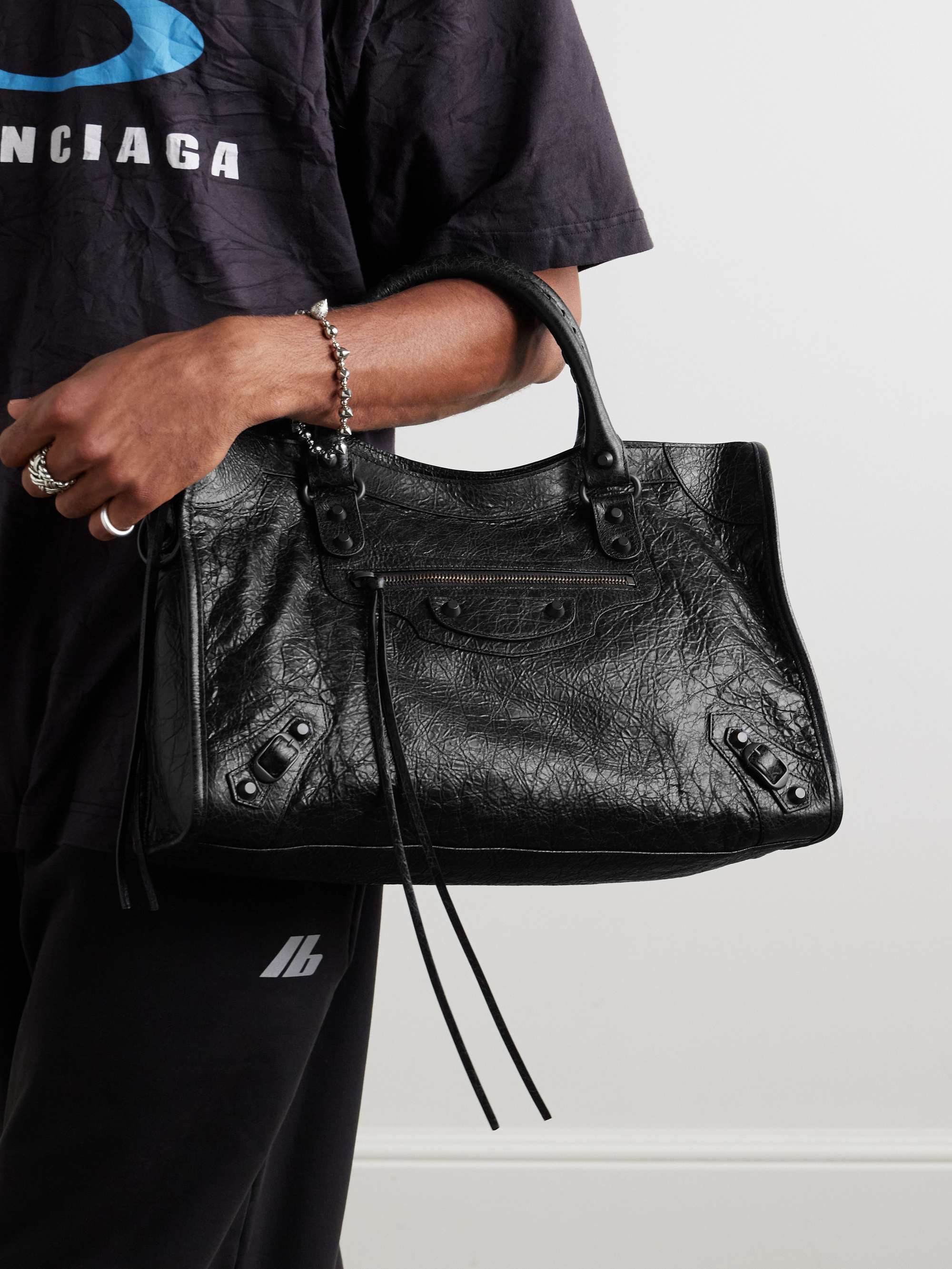 BALENCIAGA Le City Medium Arena Textured-Leather Tote Bag for Men