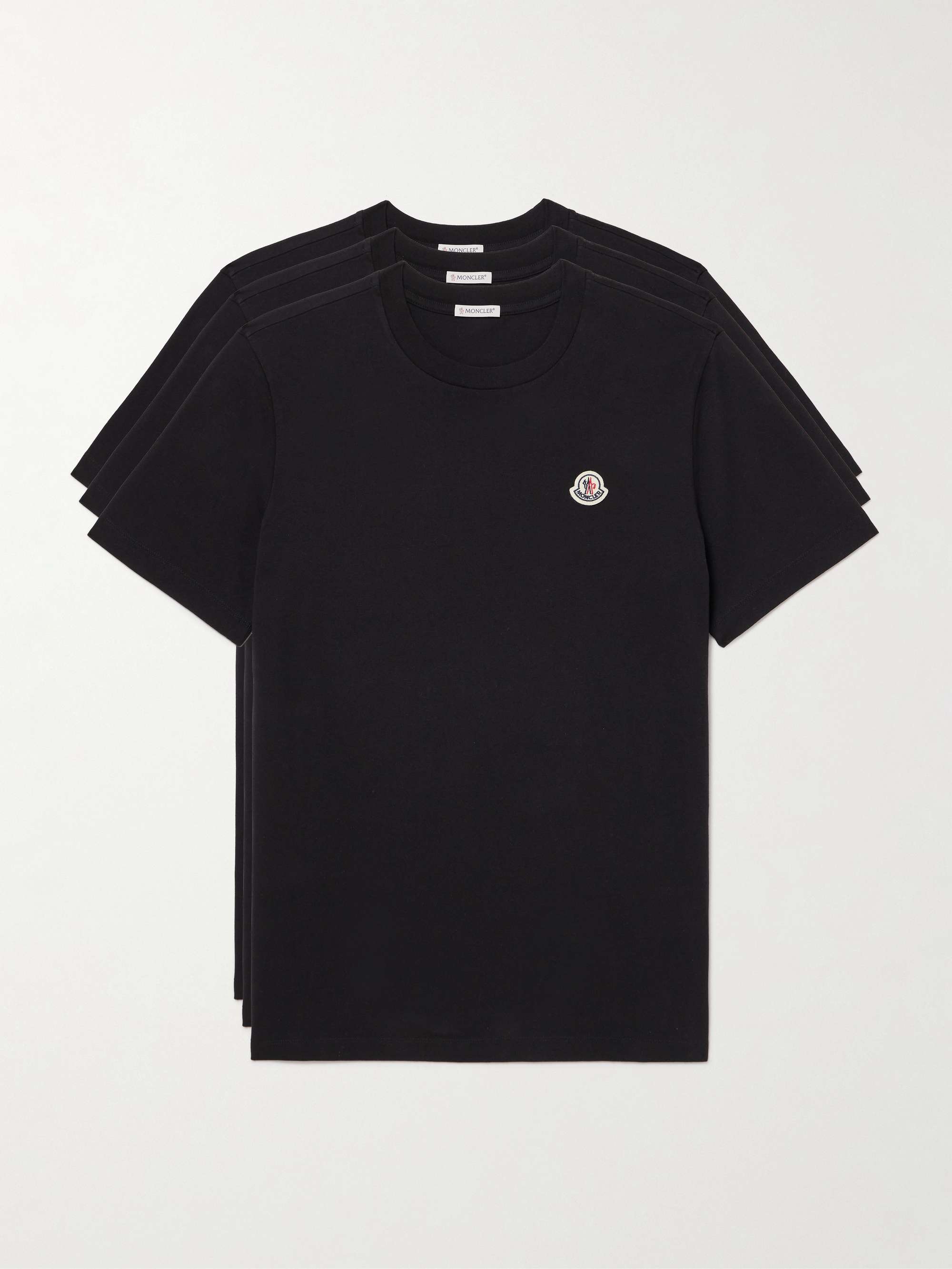 MONCLER Three-Pack Logo-Appliquéd Cotton-Jersey T-Shirts for Men