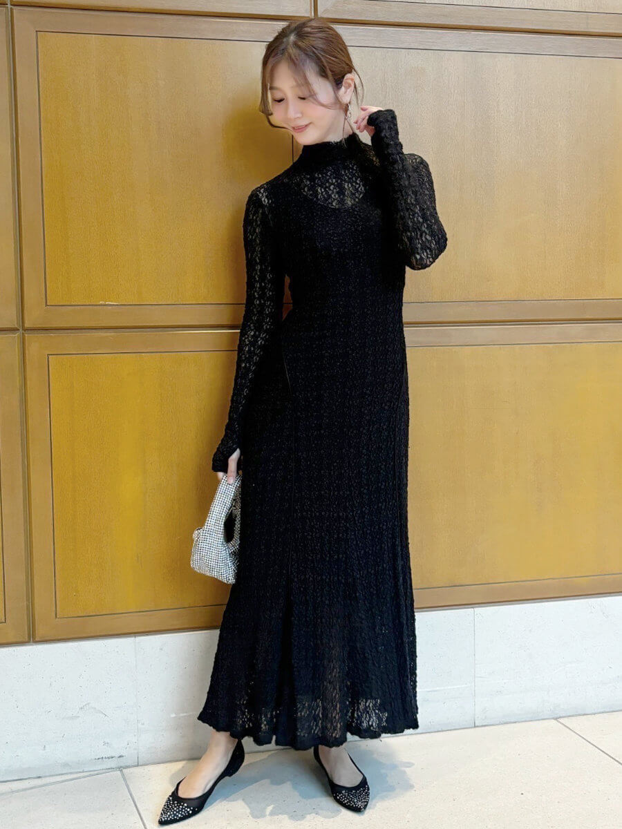 my closet / シュリンクレースワンピース