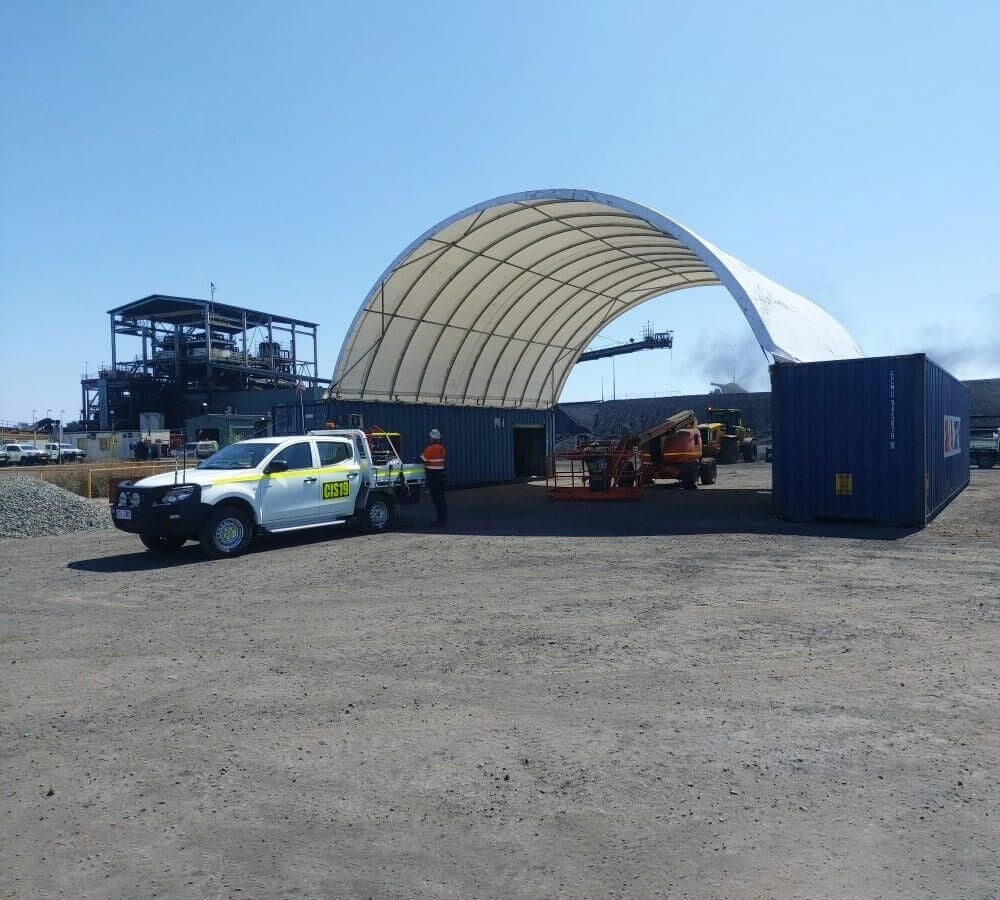 40' x 26' Shipping Container Shelter | Mytee Products