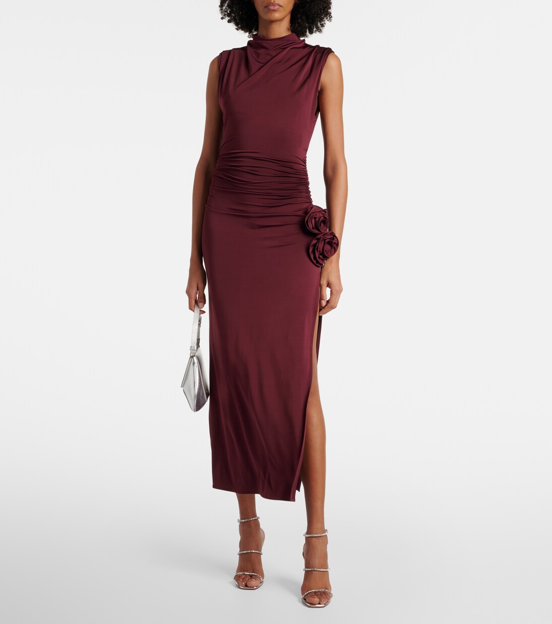 Gilda embellished PVC sandals in silver - Amina Muaddi | Mytheresa