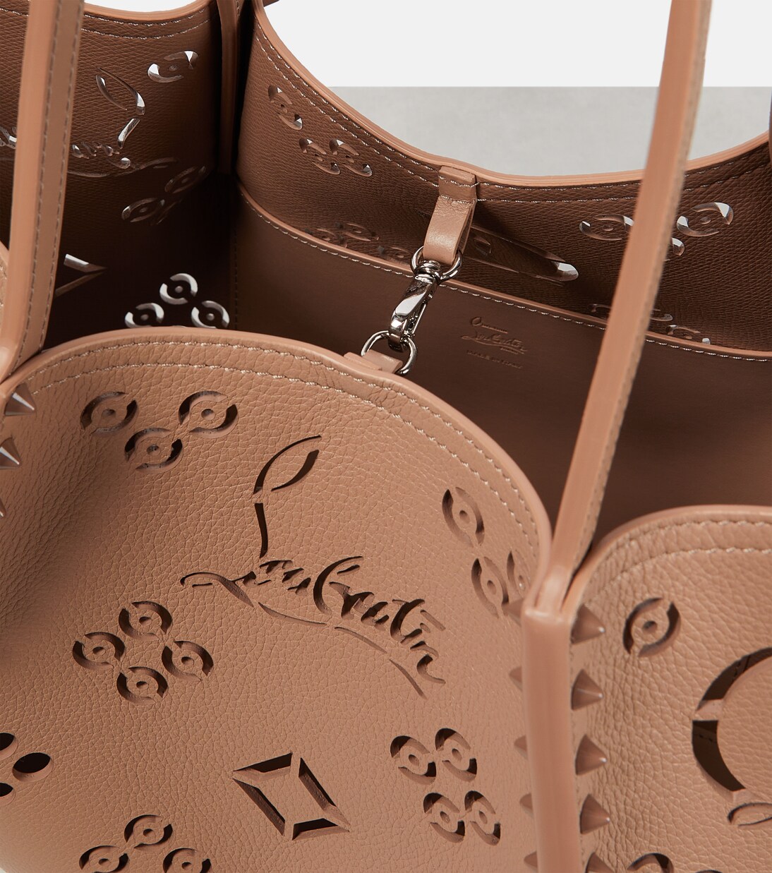 Cabarock perforated tote bag in brown - Christian Louboutin