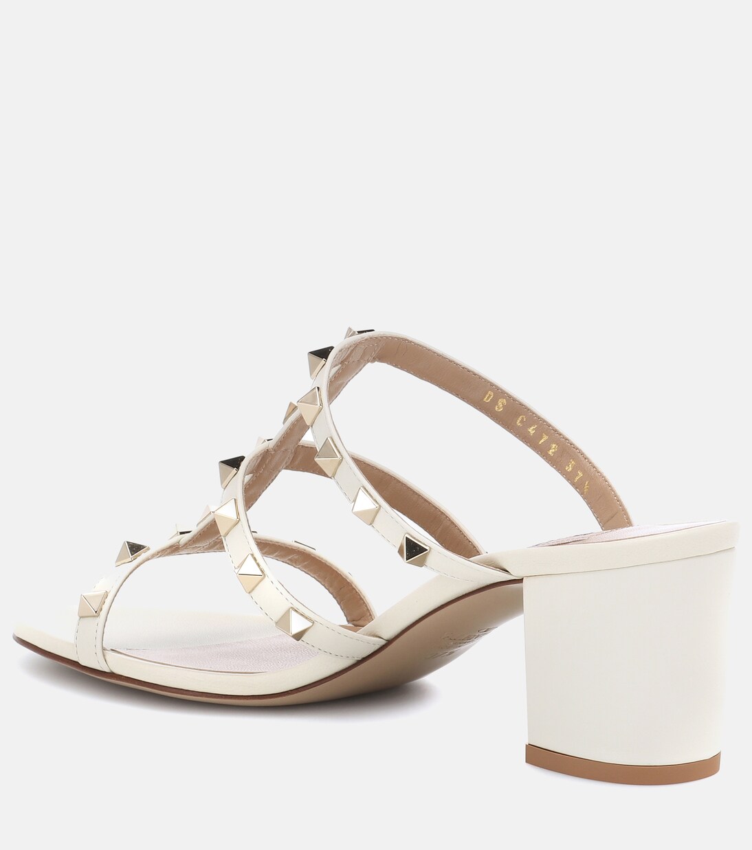 Valentino Garavani Rockstud Spike leather sandals in white