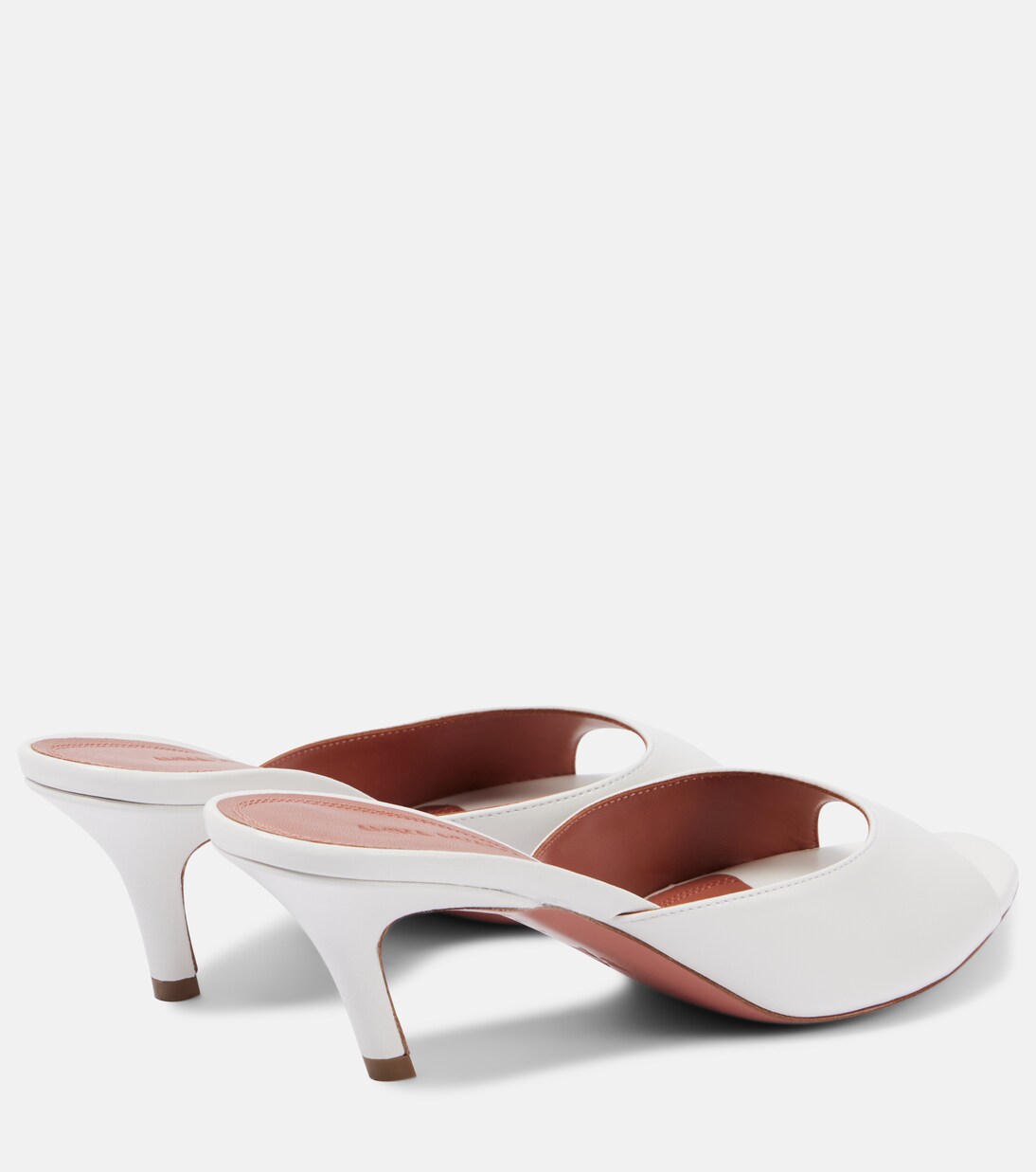 Alexa 60 leather mules in white - Amina Muaddi | Mytheresa