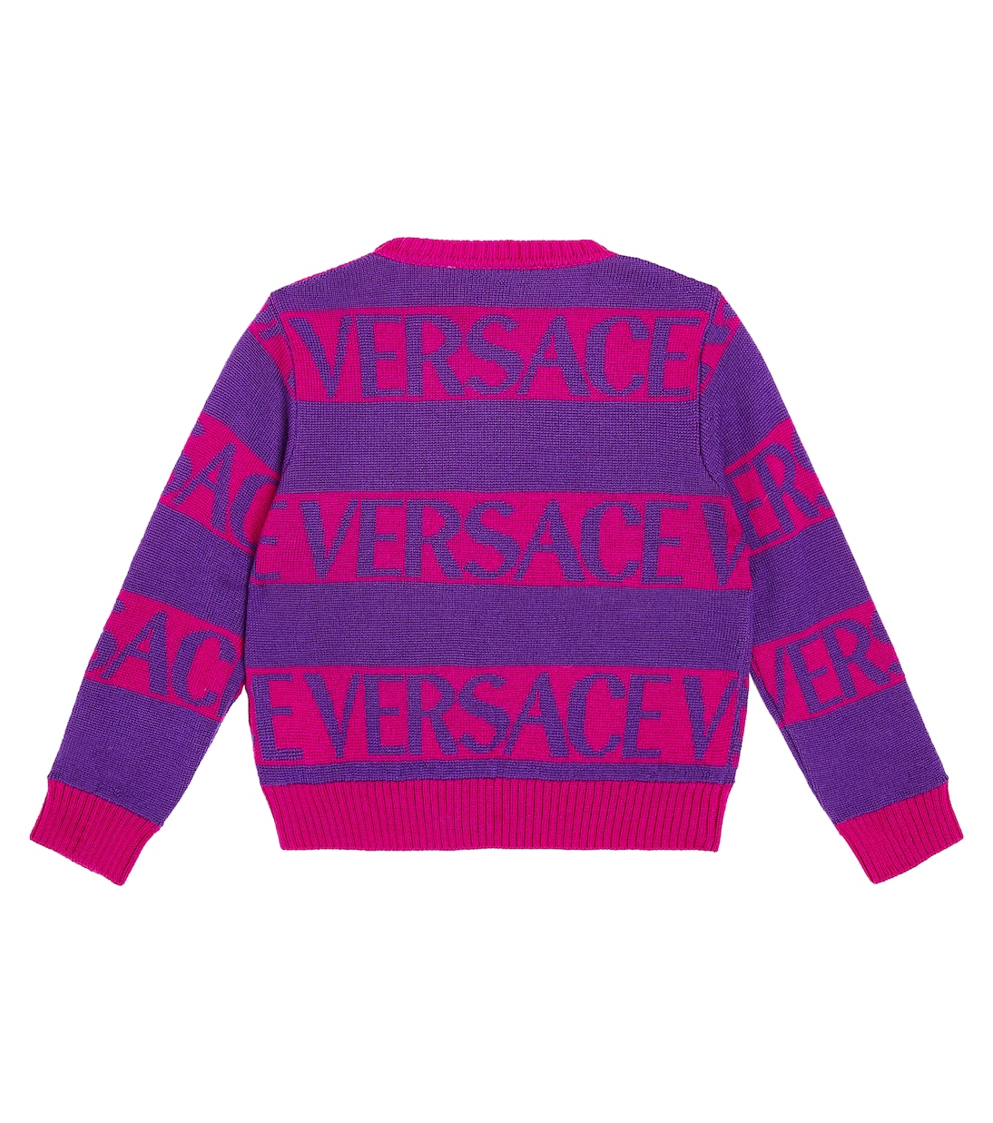 Versace Allover wool sweater in pink - Versace Kids | Mytheresa