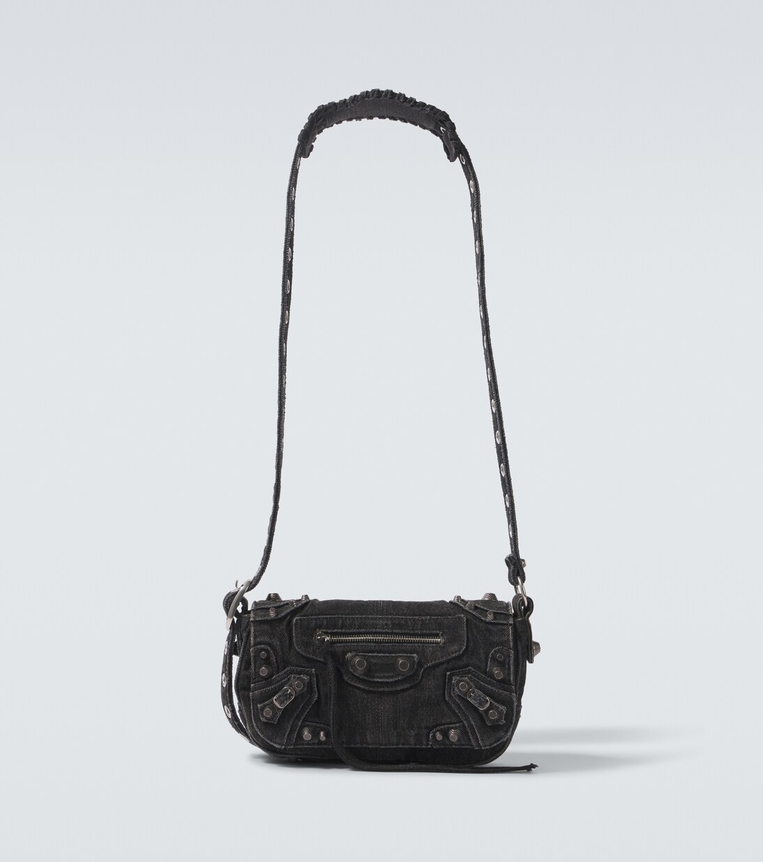 Le Cagole XS denim shoulder bag in black - Balenciaga | Mytheresa