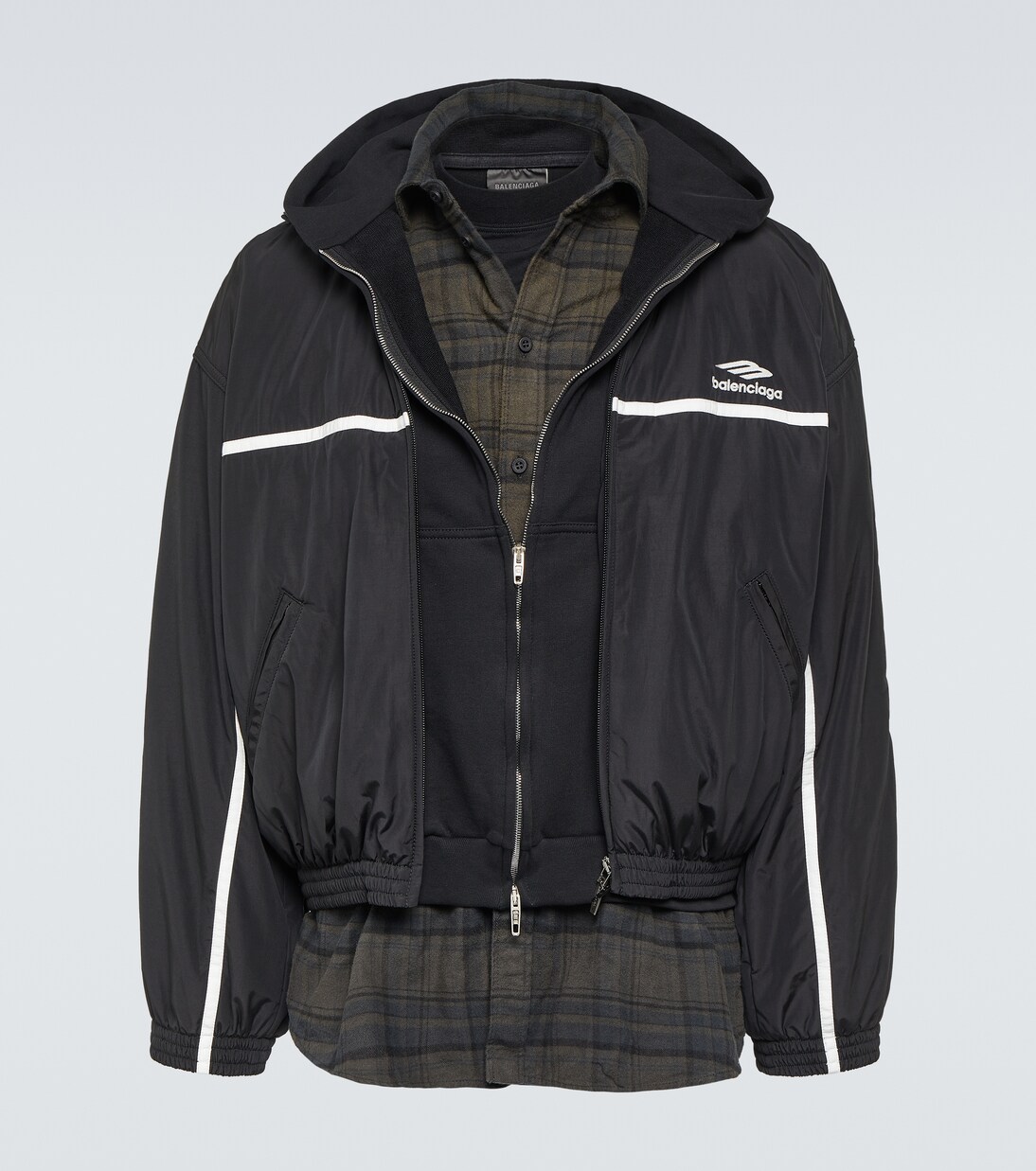 3B Sports Icon layered track jacket in black - Balenciaga | Mytheresa