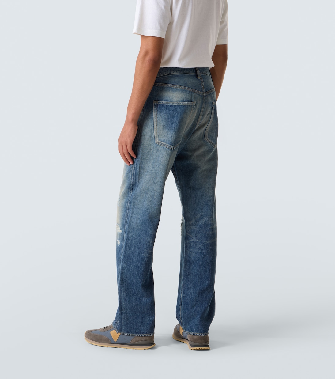 Social Sculpture 01 distressed straight jeans in blue - Visvim