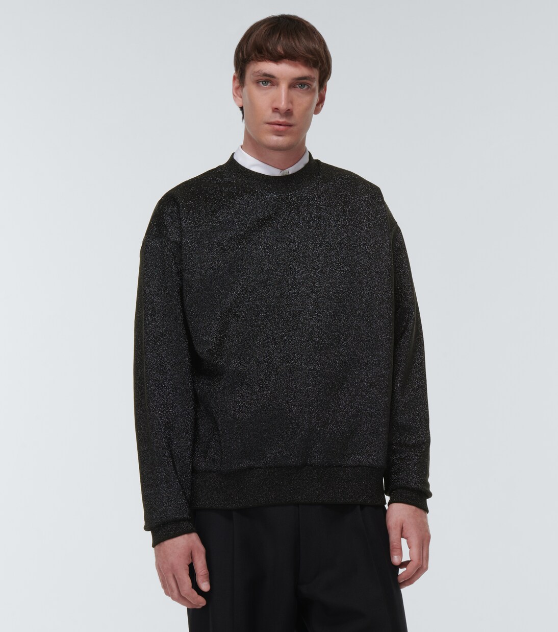 Metallic crewneck sweater in black - Jil Sander | Mytheresa