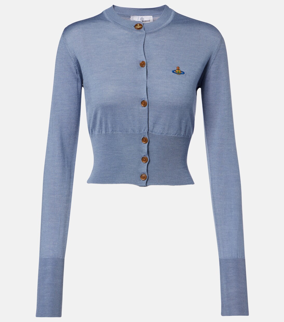 Bea cropped wool and silk cardigan in blue - Vivienne Westwood