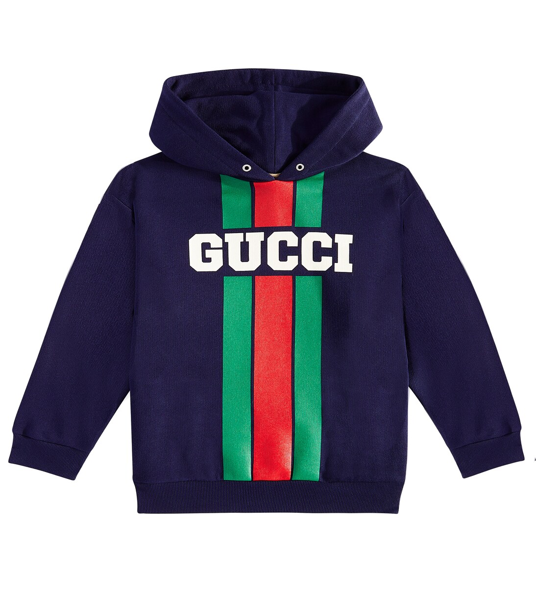 Gucci Web cotton jersey hoodie in blue - Gucci Kids | Mytheresa
