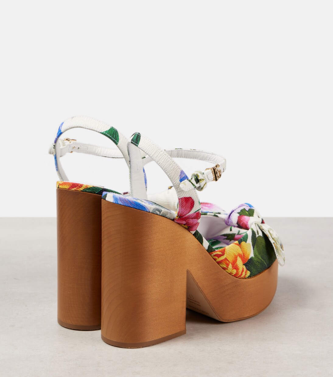 Floral jacquard platform sandals in multicoloured - Dolce Gabbana