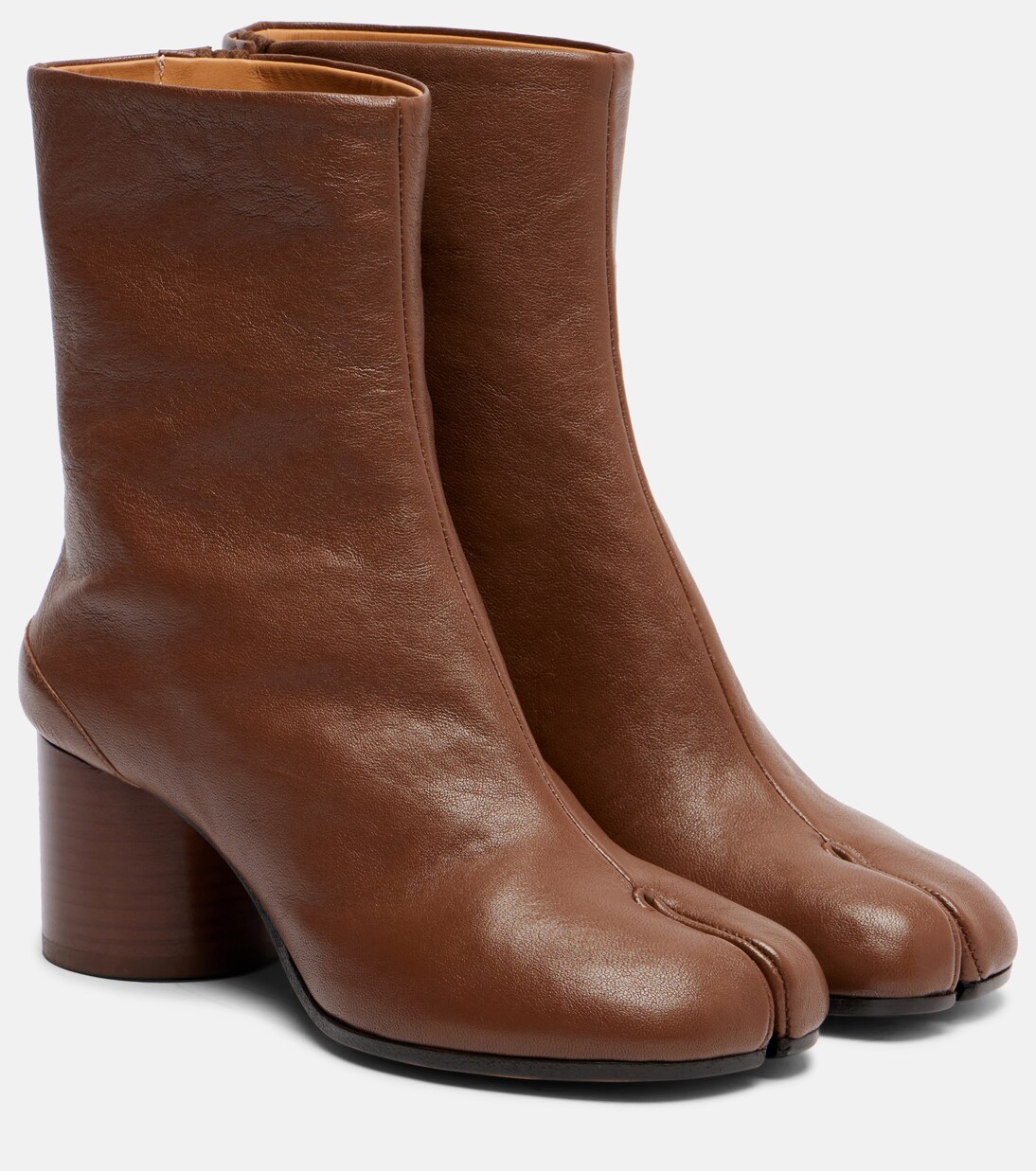 Tabi 60 leather ankle boots in brown - Maison Margiela | Mytheresa