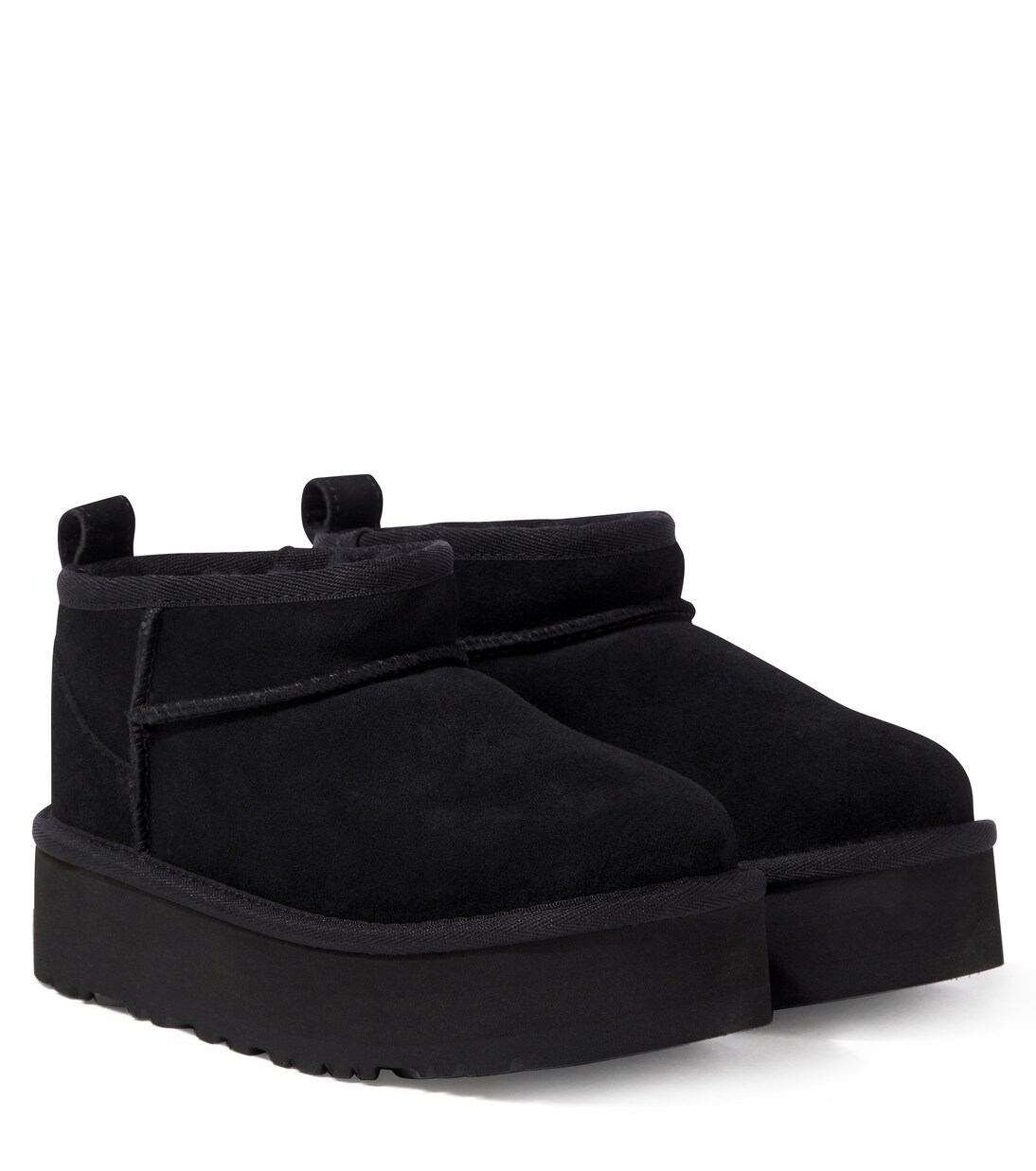 Classic Ultra Mini suede platform boots in black - UGG Kids