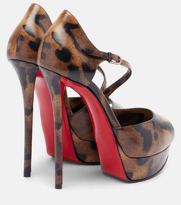 Miss Zigourata 160 leather platform pumps in brown - Christian