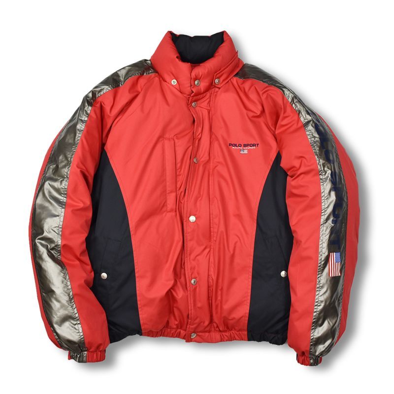 ポロスポーツ】【ラルフローレン】【赤×黒×シルバー】【ダウン