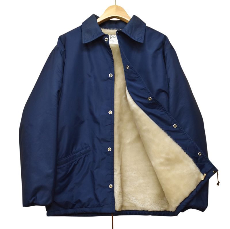 80's【USA製】【ビンテージ】【POST】【紺】【ボア裏地付き】【コーチ