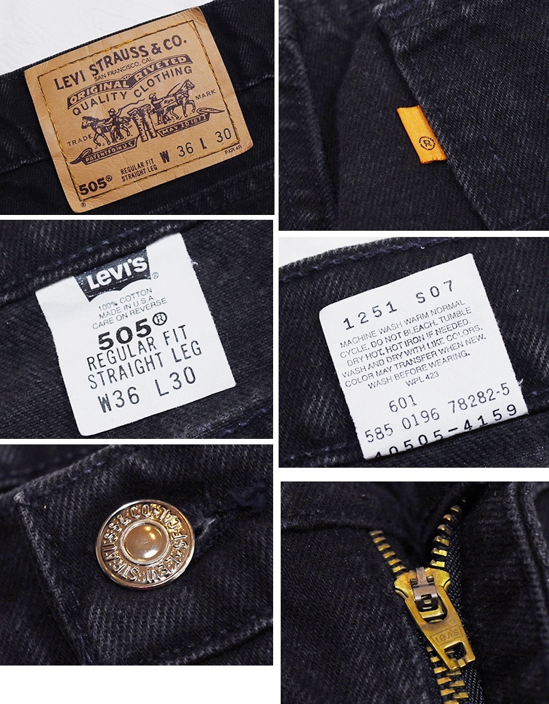 90's【USA製】【ビンテージ】【LEVI'S】【リーバイス505】505【黒