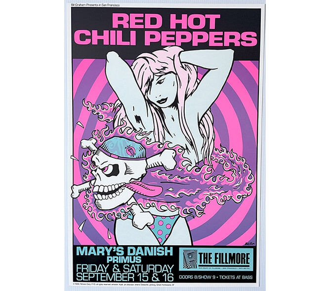 Kozikのポスター「Red Hot Chili Peppers - FILLMORE 1989」を販売し