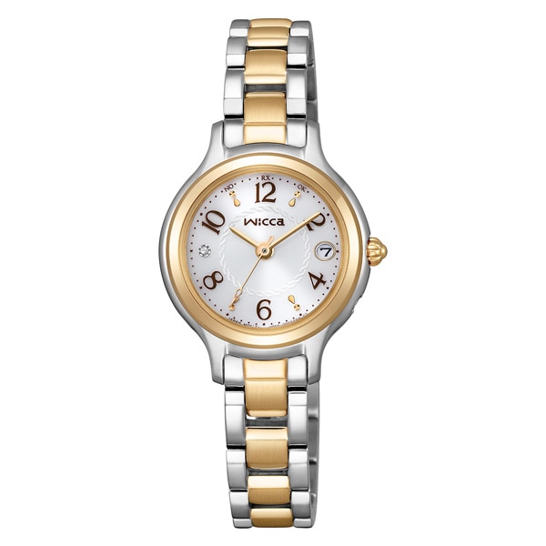 wicca ソーラーテック電波時計 KS1-961-11 レディス(ピンクゴールド