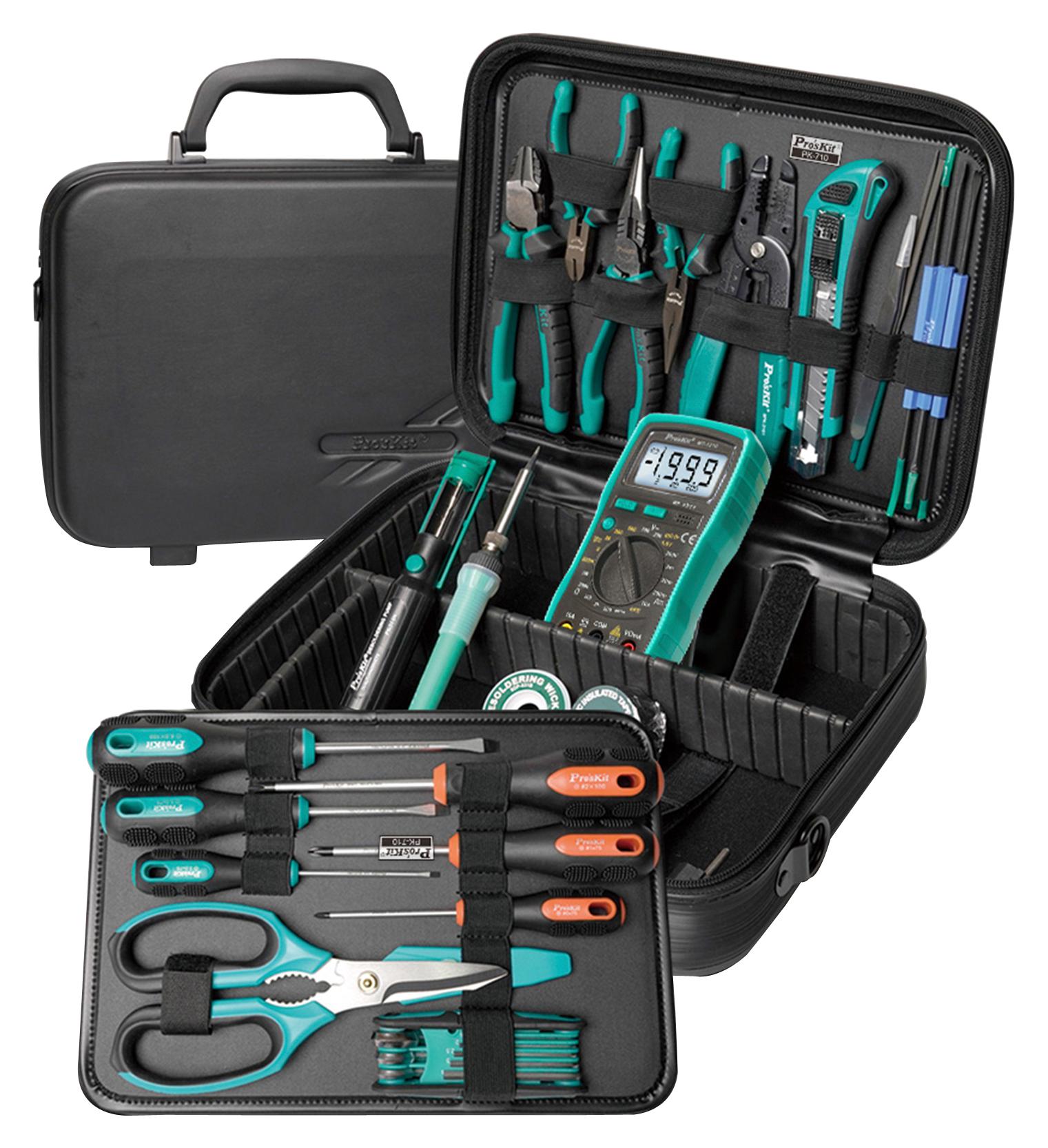 PK-710KA PROSKIT INDUSTRIES, Basic Electronic Tool Kit, Digital