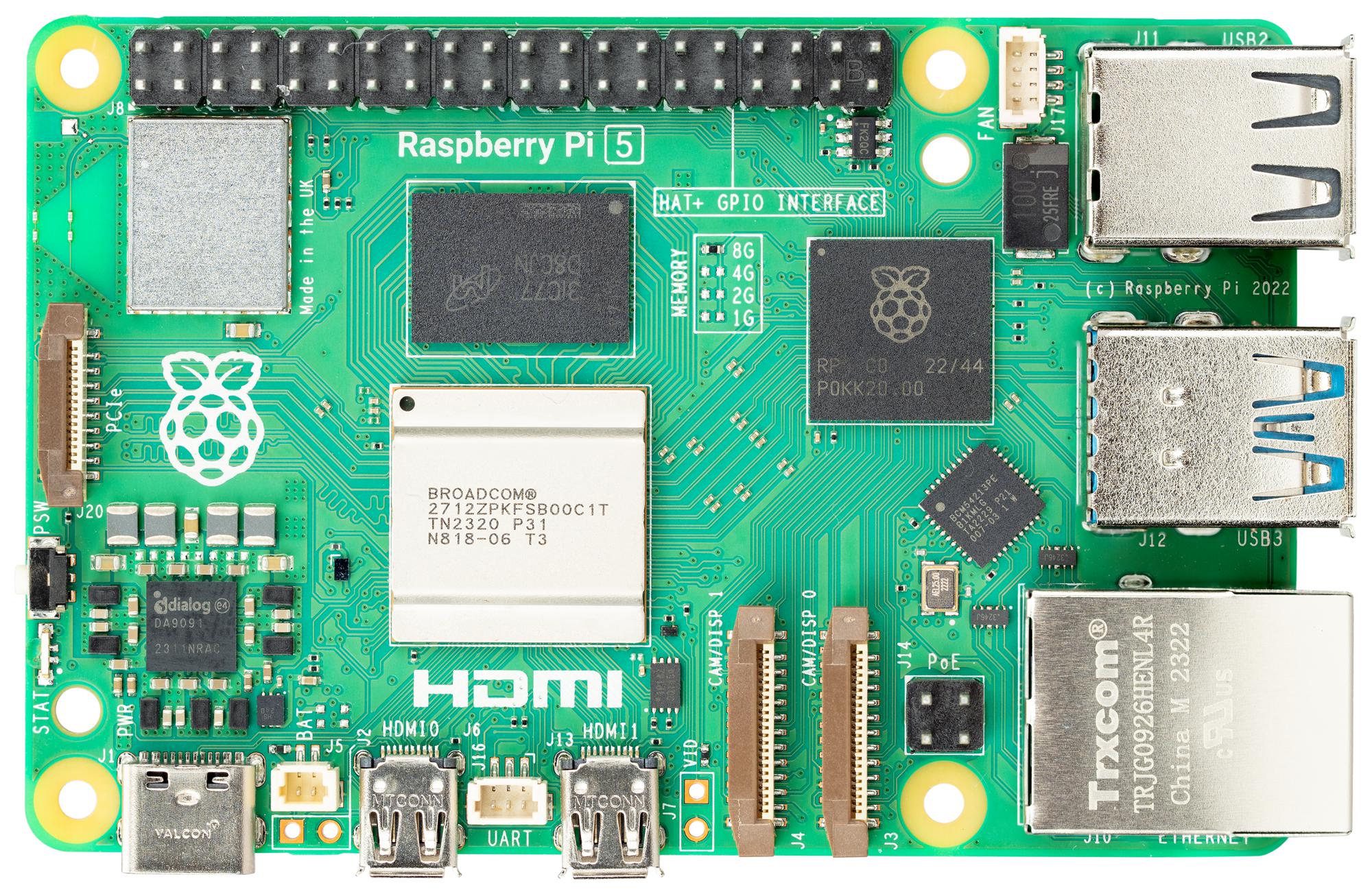 RPI5-4GB-SINGLE RASPBERRY-PI, SBC, Raspberry Pi5 4GB, BCM2712