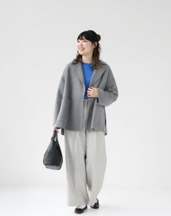 Ballsey プレミアムウールリバー　オープンカラーショートコート　34 プレミアムウールリバー オープンカラーショートコート