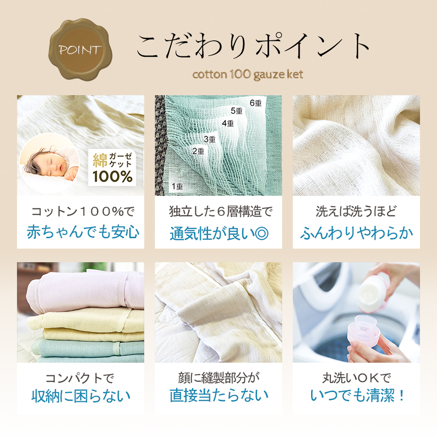 眠り製作所 公式オンラインショップ / 三河木綿/和晒6重ガーゼケット