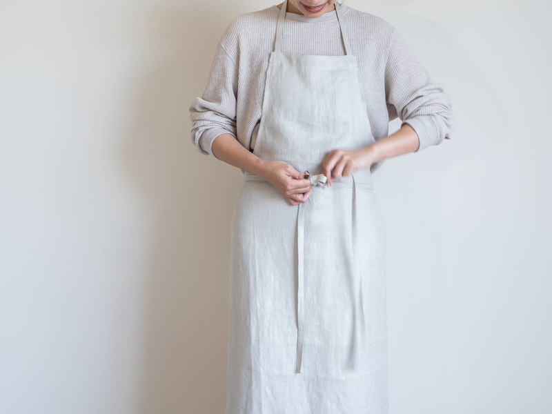 natsusobiku online store - AY40 STYLISH APRON リネン2wayエプロン C