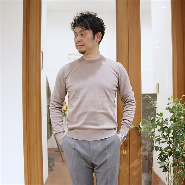 GRAN SASSO グランサッソ 12G ソフトコットン クルーネック ニット 12