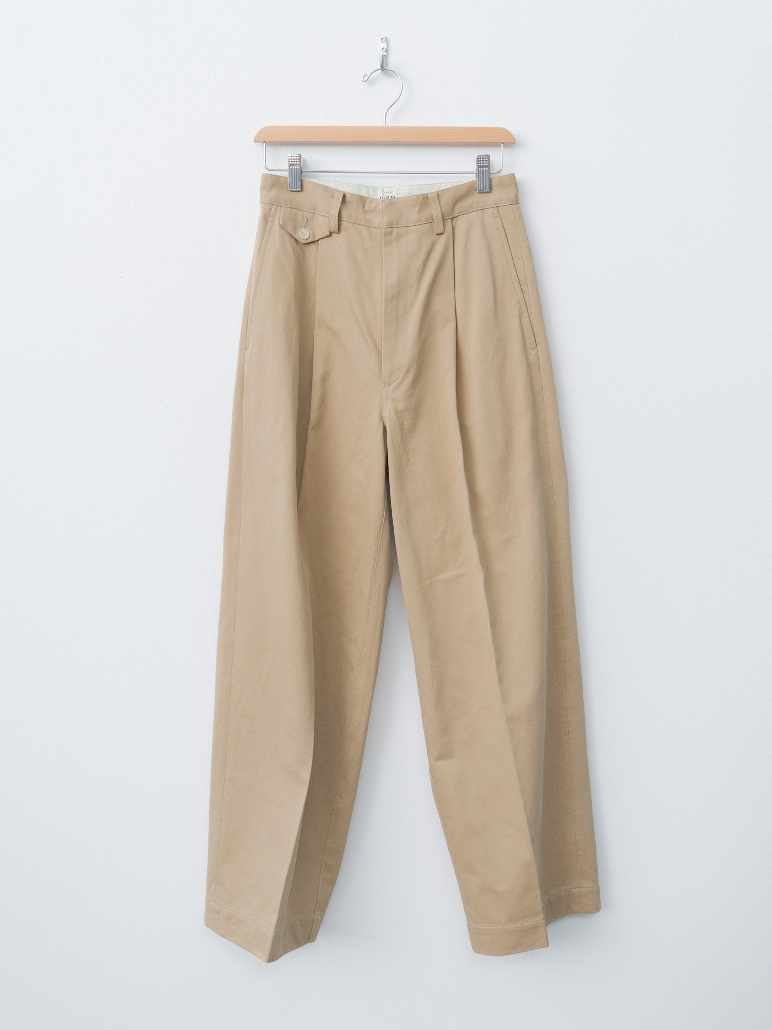 Namu Shop - Auralee Washed Finx Chino One-Tuck Pants - Camel Brown