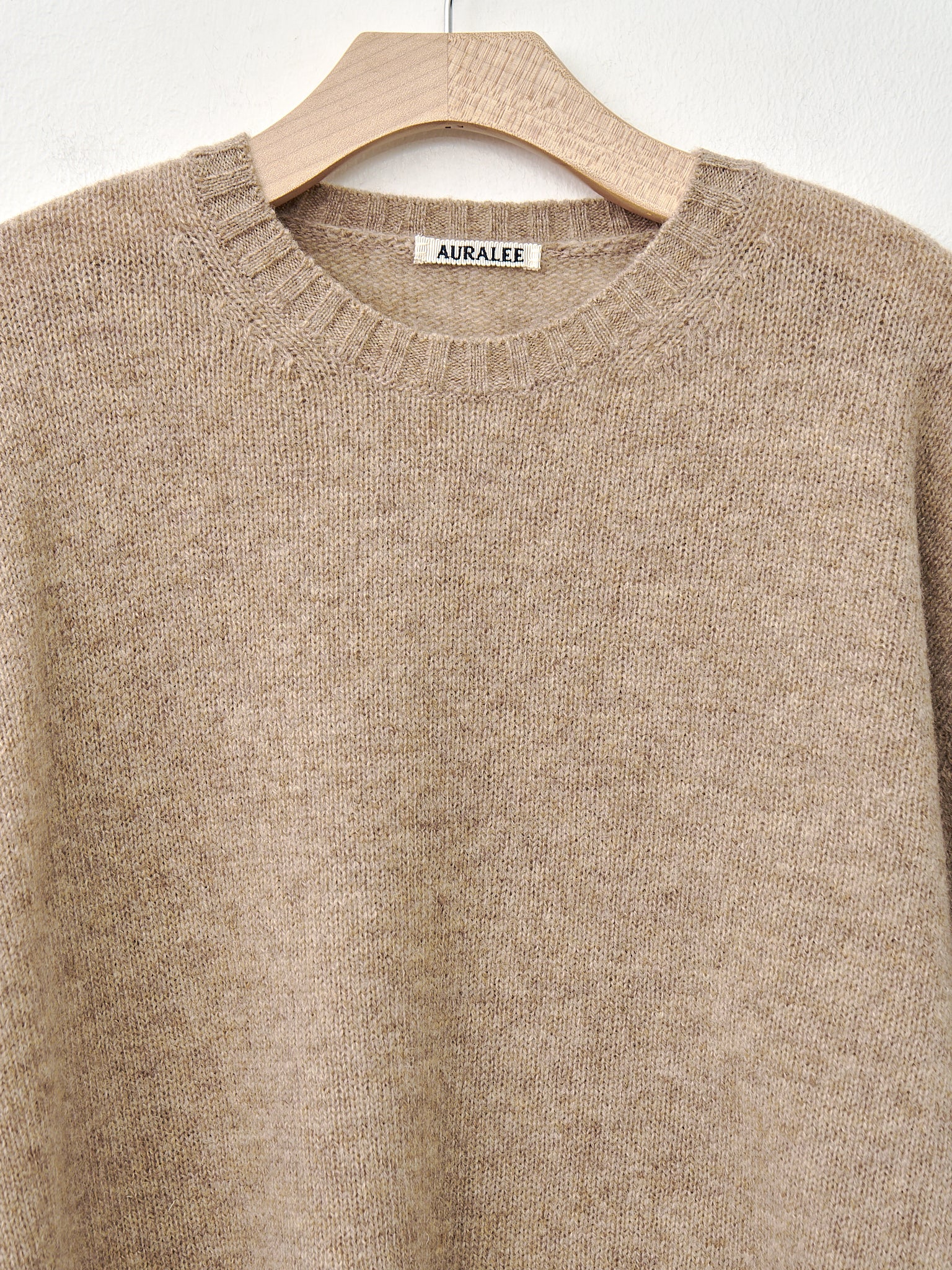 Namu Shop - Auralee Shetland Wool Cashmere Knit P/O - Top Beige