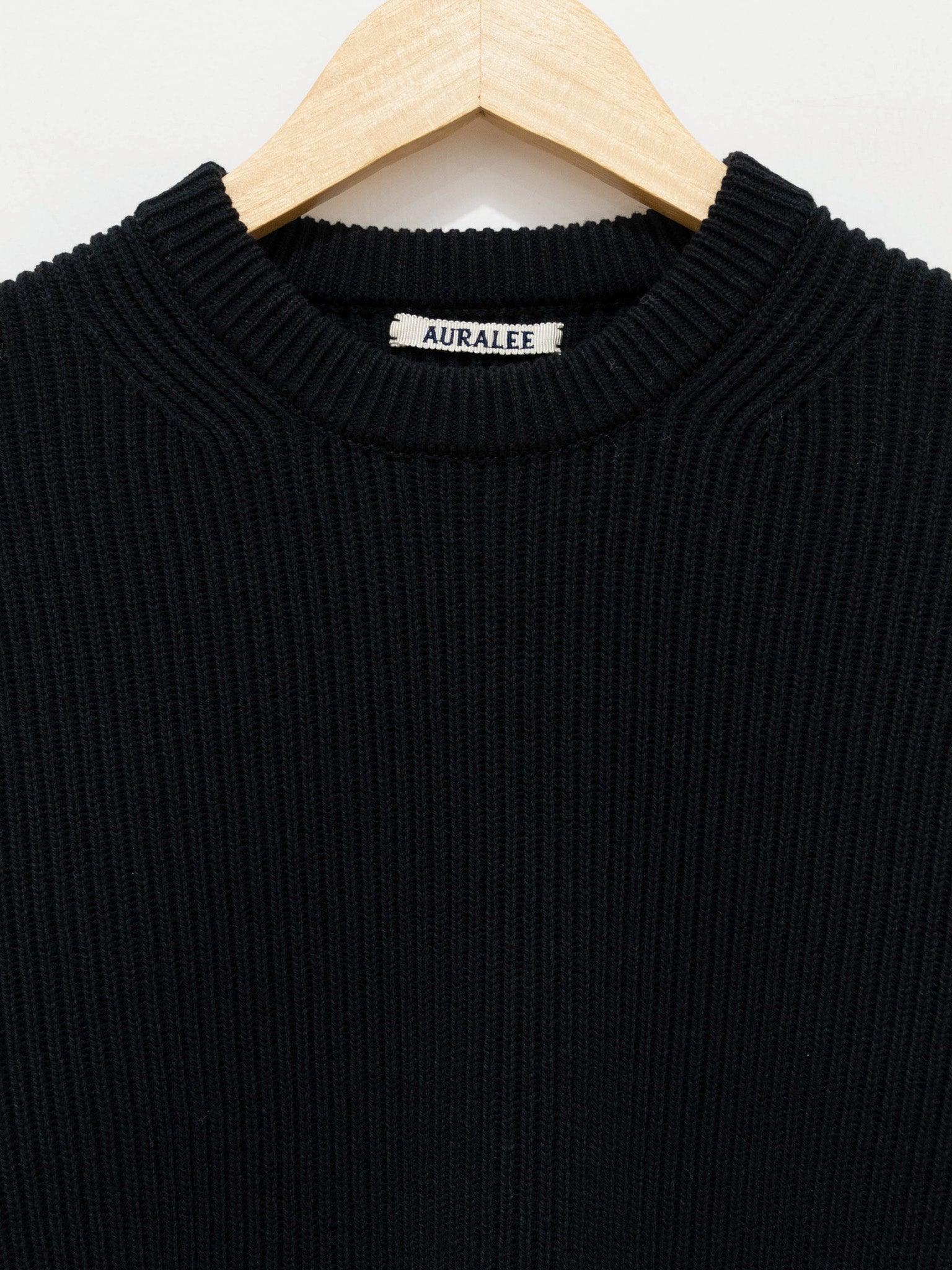 Namu Shop - Auralee Super Fine Wool Rib Knit Big Pullover - Black