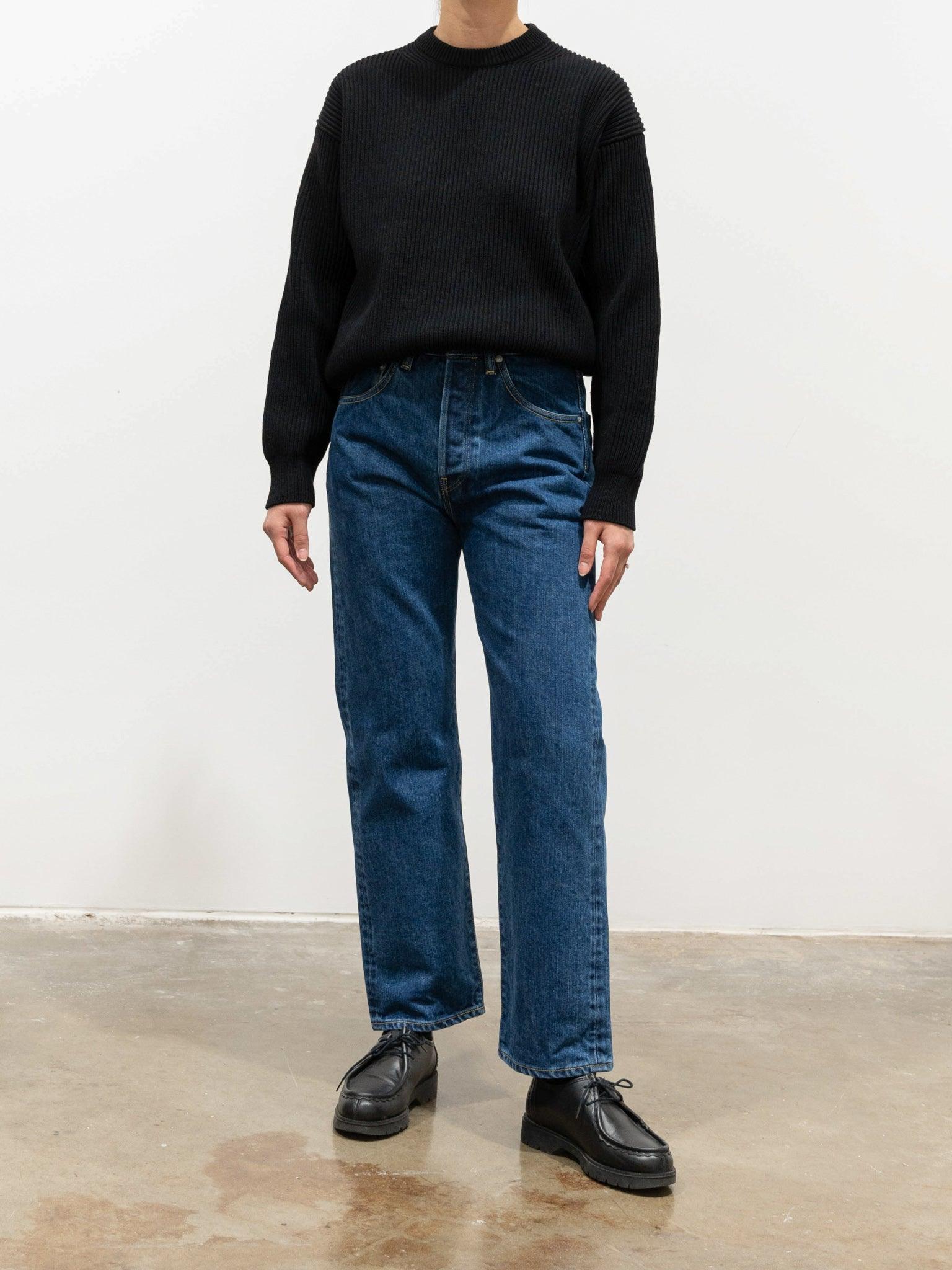 Namu Shop - Auralee Super Fine Wool Rib Knit Big Pullover - Black