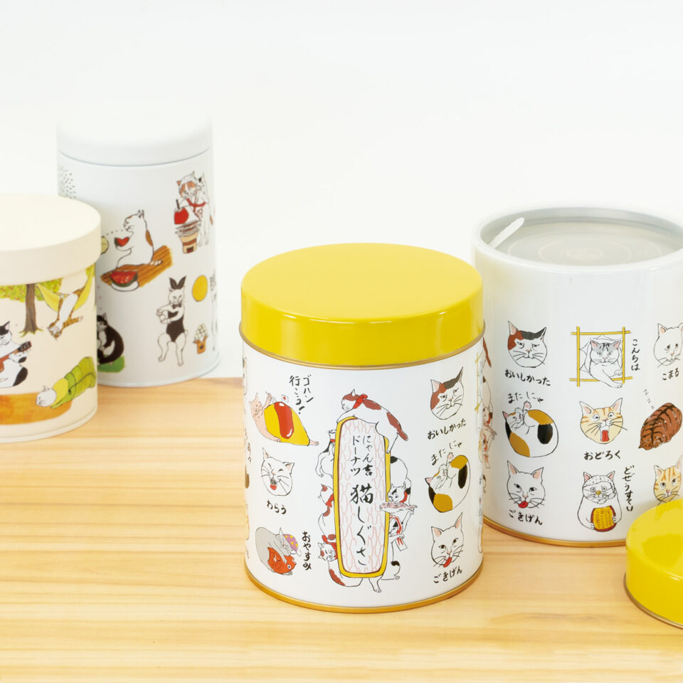 ネコカン3-猫しぐさ-｜印刷缶｜缶－製品情報｜日東産業株式会社－お茶