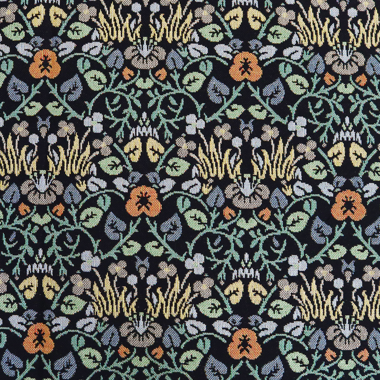 タイムセール】AS-BELFAST-07-50 黒地 オレンジ 花 植物柄 ウィリアム