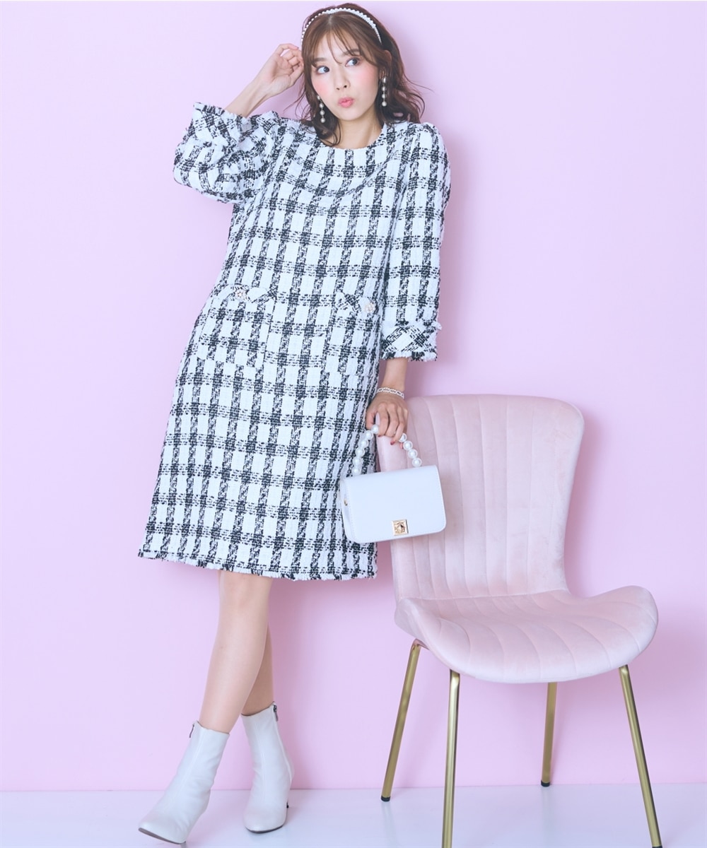 大きいサイズ＞ツイードワンピース marun 通販【ニッセン】