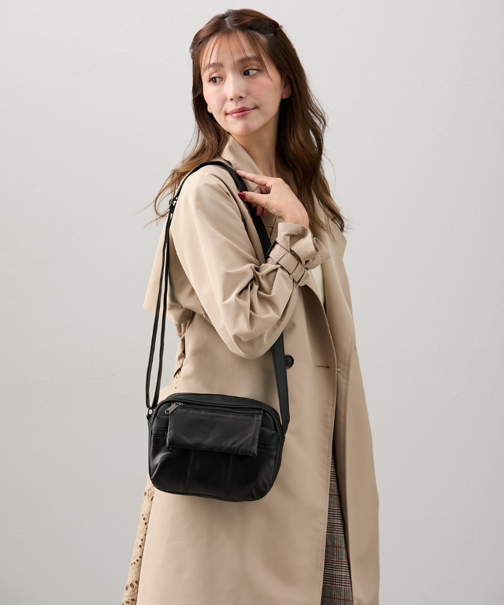 本革（シープレザー）フラップポケットショルダーバッグ 通販【ニッセン】
