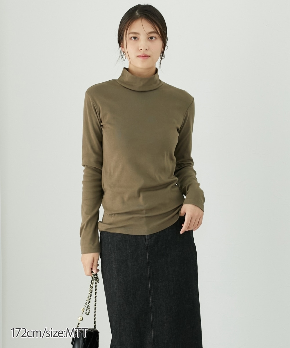 高身長 綿100％ハイネックTシャツ （トールサイズ） 通販【ニッセン】