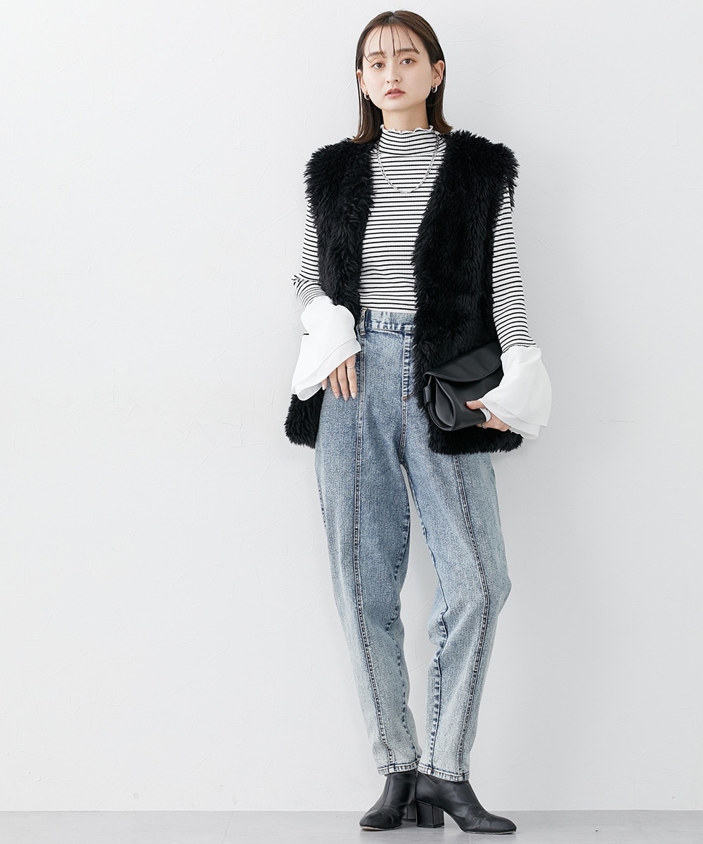 大きいサイズ もこもこフェイクファーベスト 通販【ニッセン】