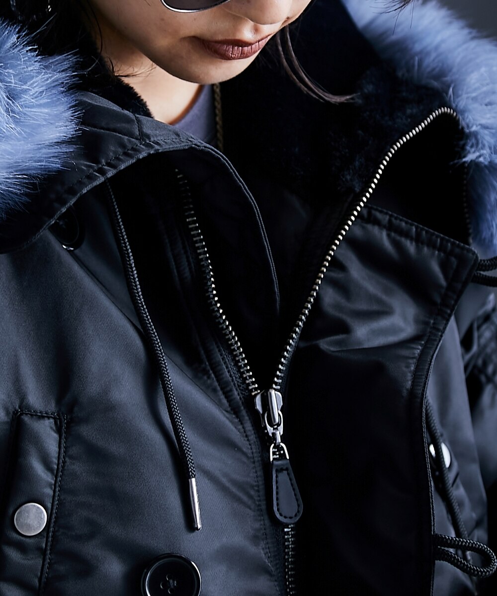 カラーフェイクファー付N‐3Bブルゾンコート＜大きいサイズ有＞GEVS