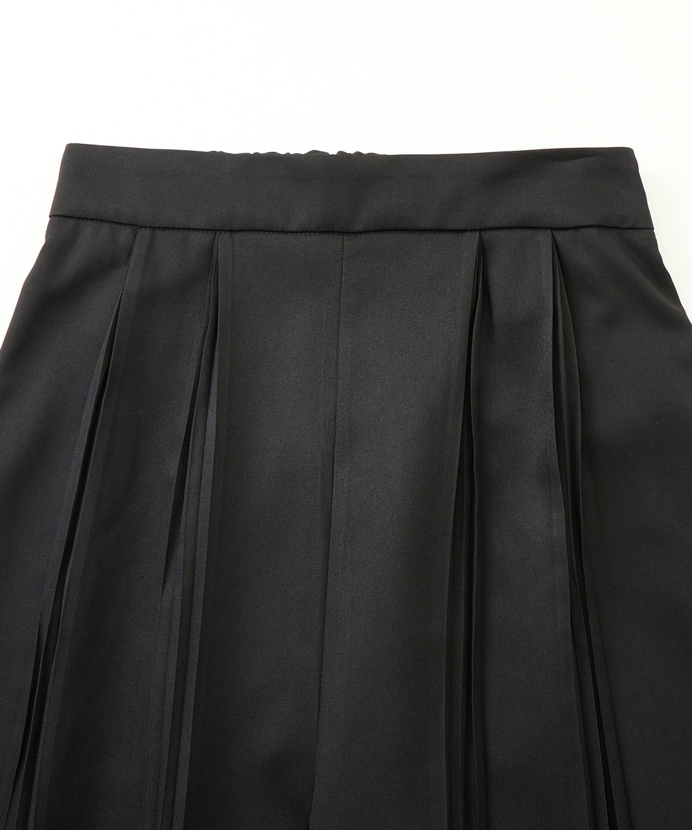 スタンド襟ブラウス+プリーツガウチョパンツセットアップ【アト