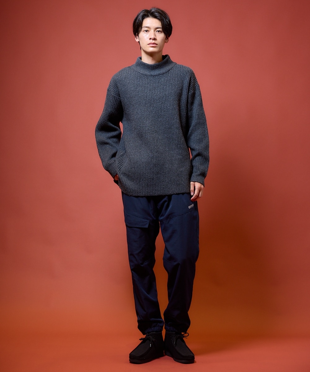 洗える畦編モックネックセーター（5ゲージ） 通販【ニッセン】