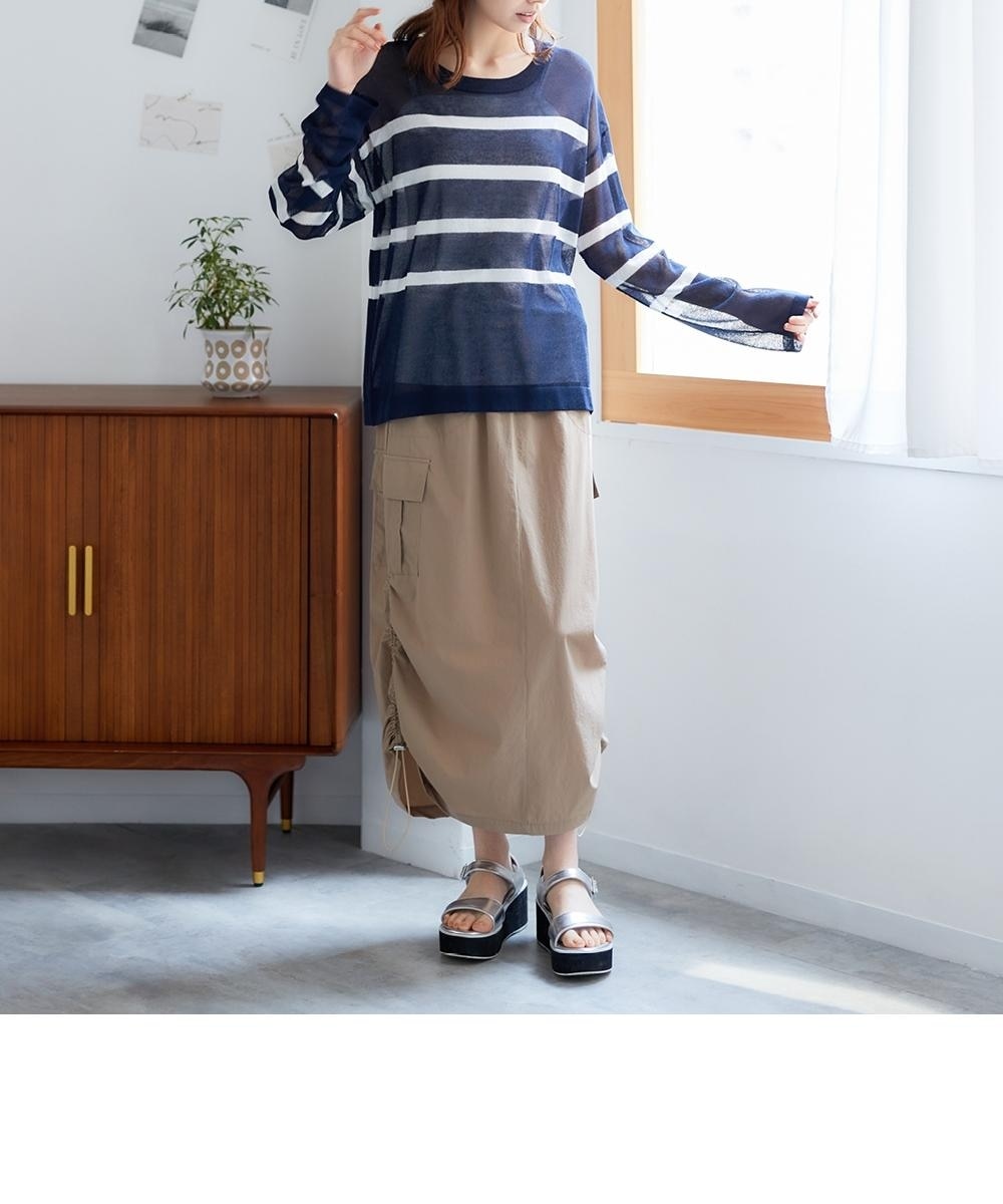 大きいサイズ ボーダーシアーニット 通販【ニッセン】